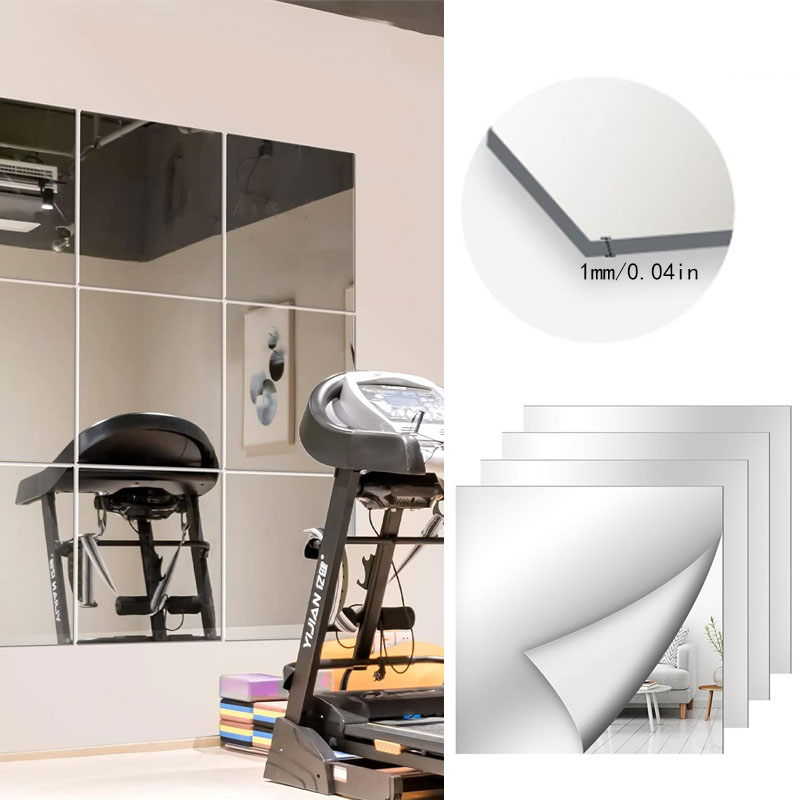 Home Gym Reviews - 8/16 шт. 1 мм самоклеящиеся зеркальные