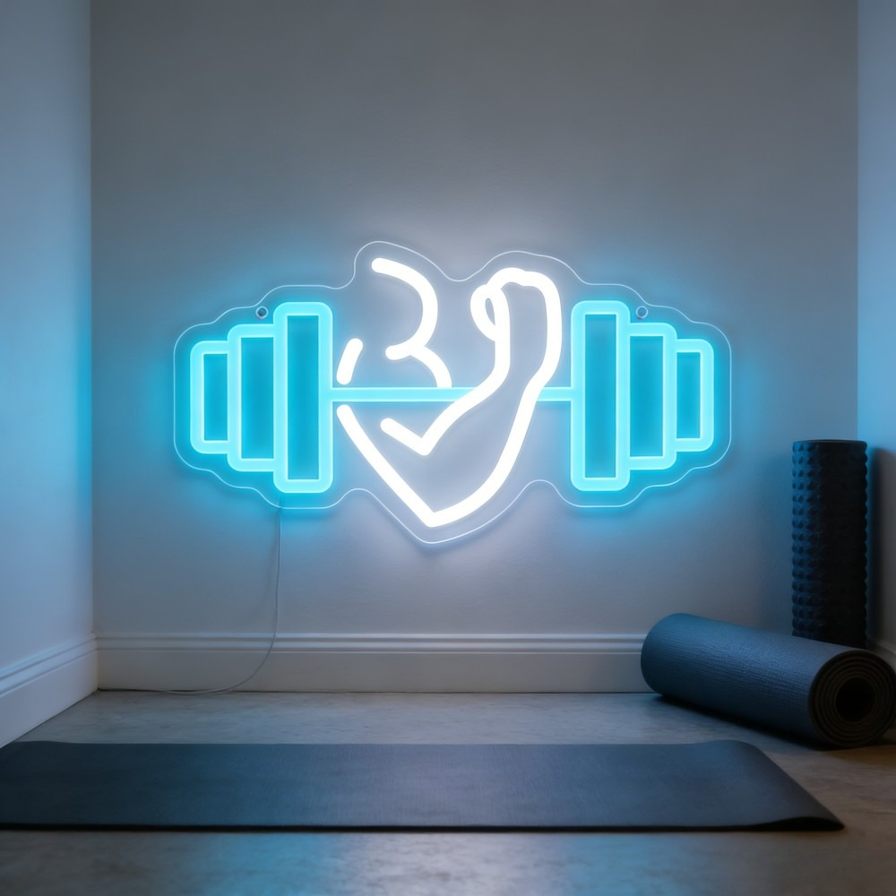 Home Gym Quotes - Неоновая вывеска LED «Бицепс» для домашнего