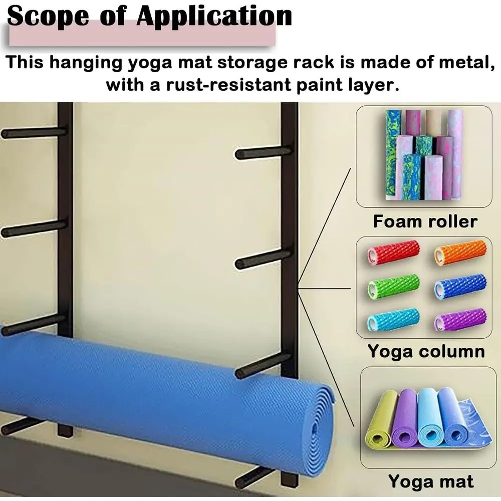 Настенная металлическая стойка – обзор и цена Home Gym Yoga Mat Storage