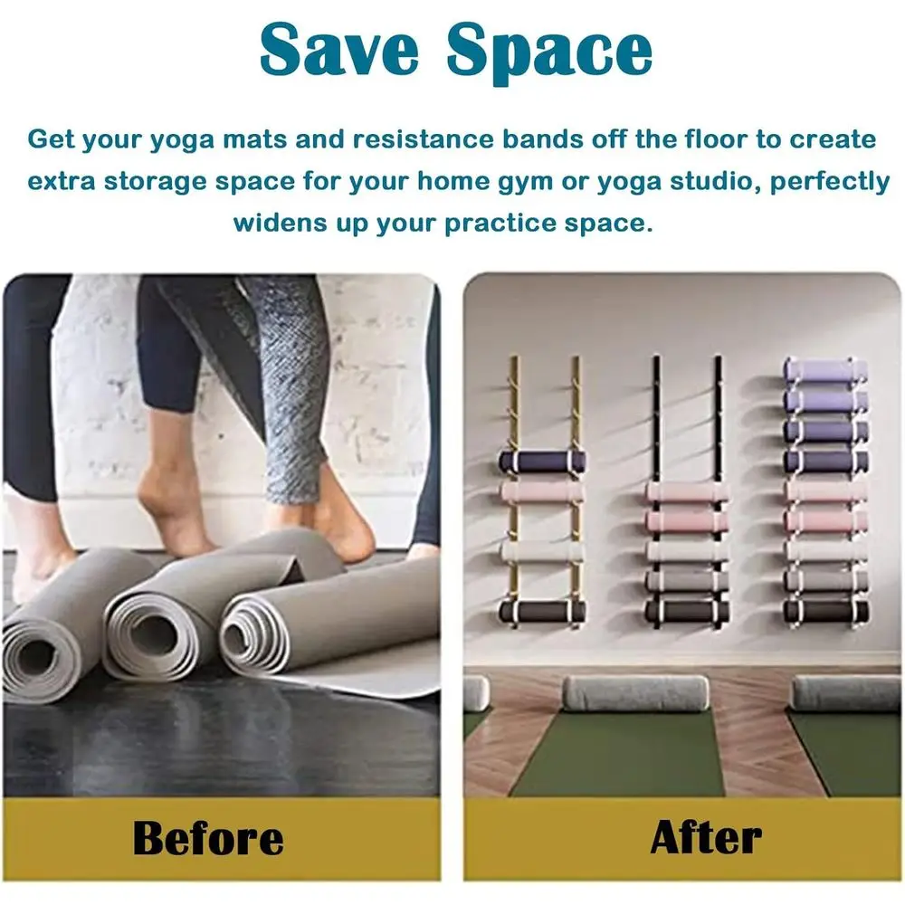 Настенная металлическая стойка – обзор и цена Home Gym Yoga Mat Storage