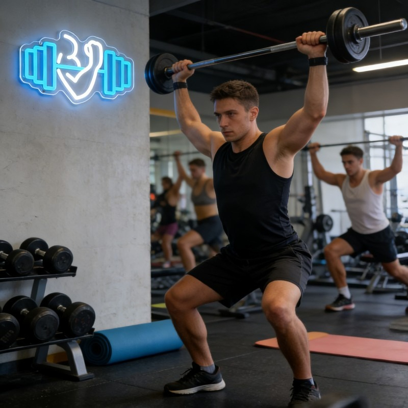 Неоновая вывеска LED «Бицепс»  – обзор и цена Home Gym Quotes
